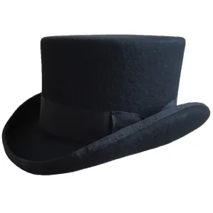 11.5cm (4.5 inch) Wool Felt Low Short Top Hat/  Victorian Steampunk Hat / Cylinder Hat/ Stove pipe Hat /Topper