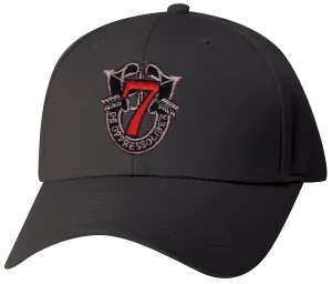7th Special Forces Logo Embroidered on a Black Structured Ball Cap