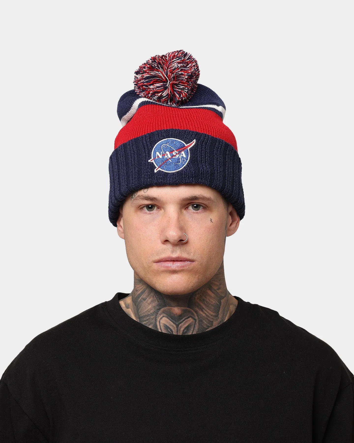 American Needle NASA Pillowline Beanie Navy/Ivory/Red