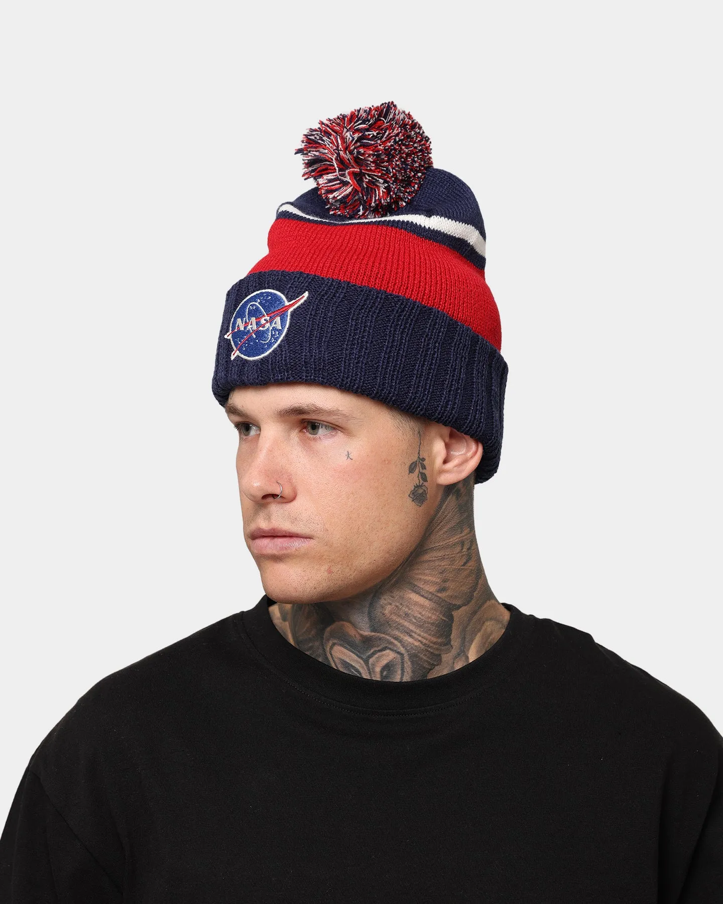 American Needle NASA Pillowline Beanie Navy/Ivory/Red