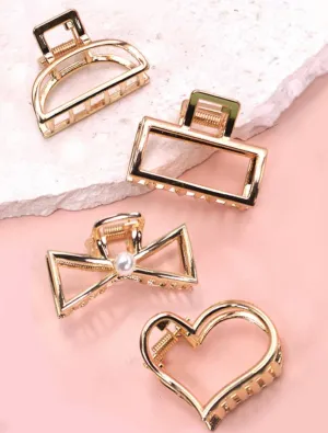 Assorted Mini Gold Hair Clips