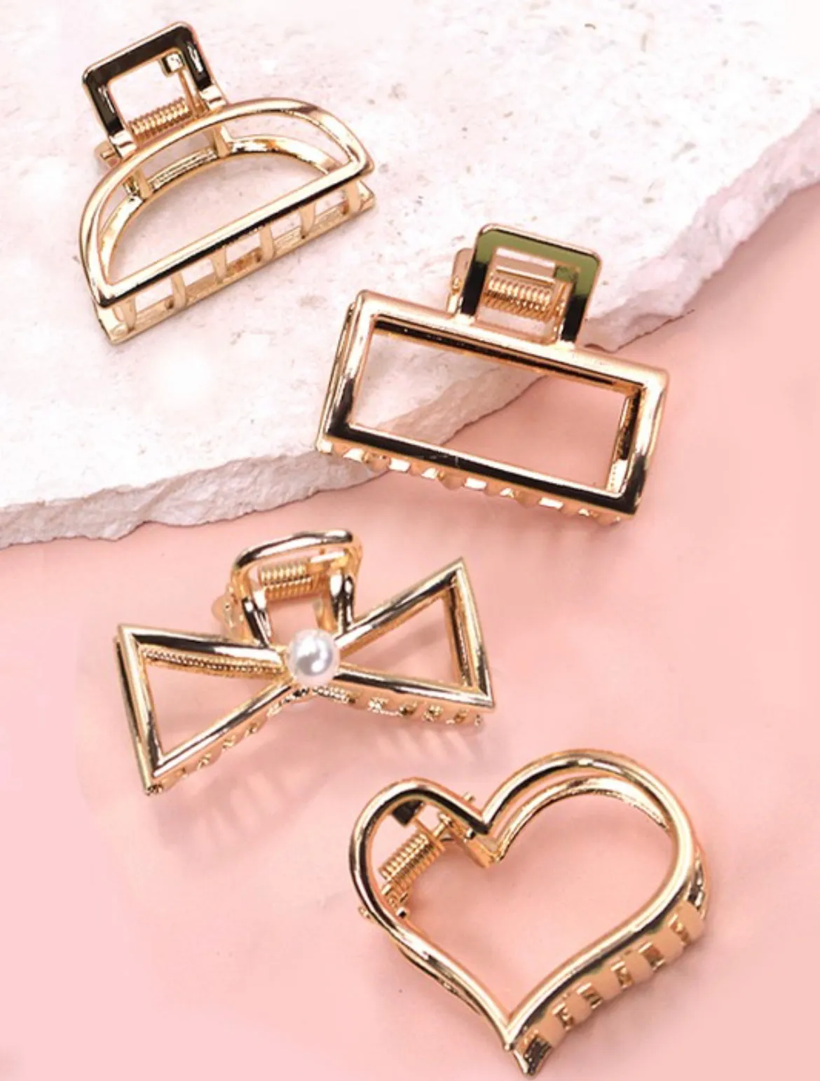 Assorted Mini Gold Hair Clips