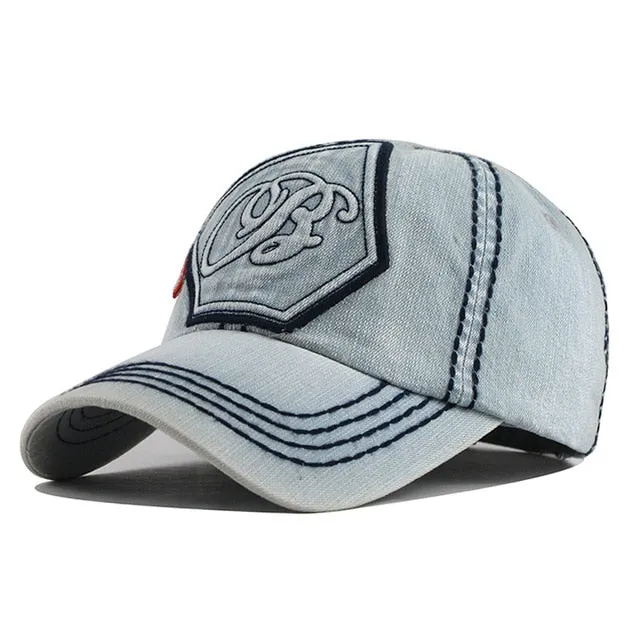 B Calligraphy Embroidered Snapback Baseball Cap