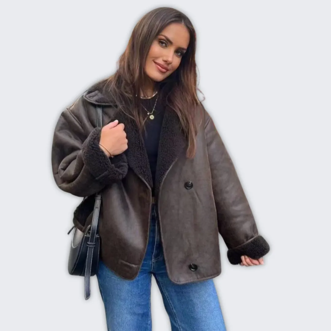 Belen - Stylish Brown Leather Jacket for Effortless Elegance