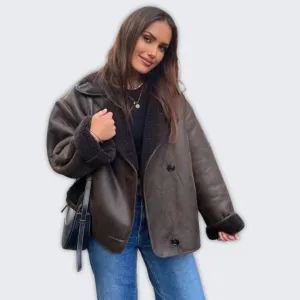 Belen - Stylish Brown Leather Jacket for Effortless Elegance