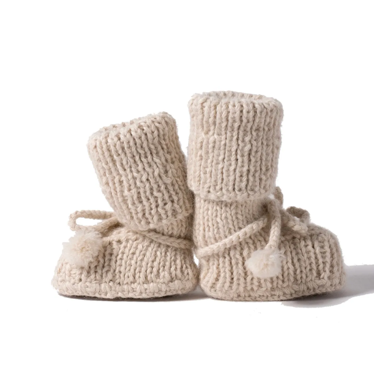 Booties with Ties in Baby Alpaca