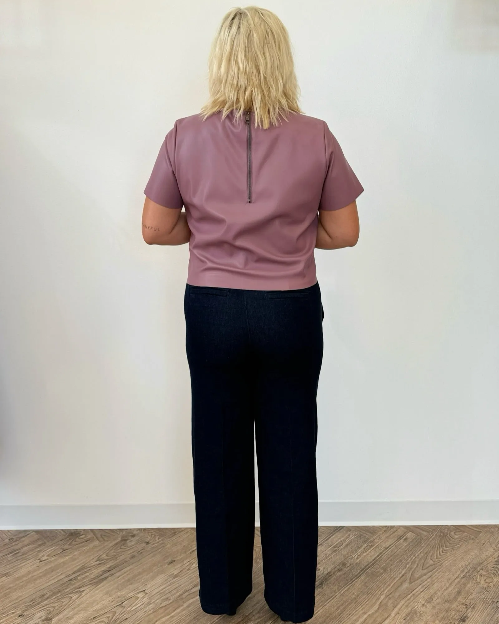Briar Wide Leg Denim Inspired Trouser with Pintuck