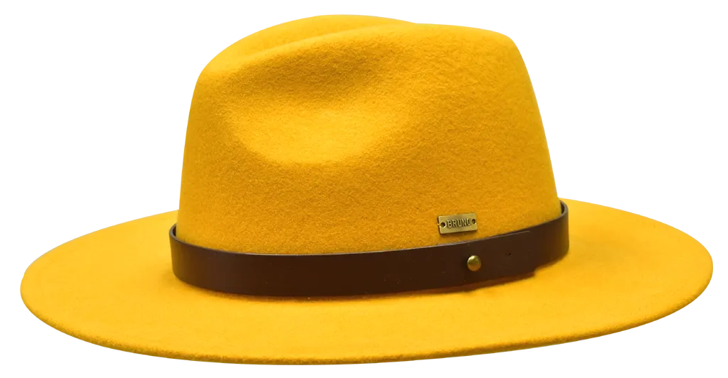 Bruno Capelo Uptown Mustard/Brown Fedora Hat