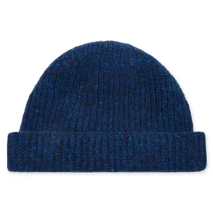 Burrows & Hare Donegal Wool Beanie Hat - Marine
