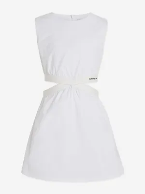 Calvin Klein Girls Minimalistic Tape Dress in White