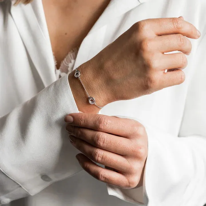 Cubic Zirconia Entwined Circles Station Bracelet