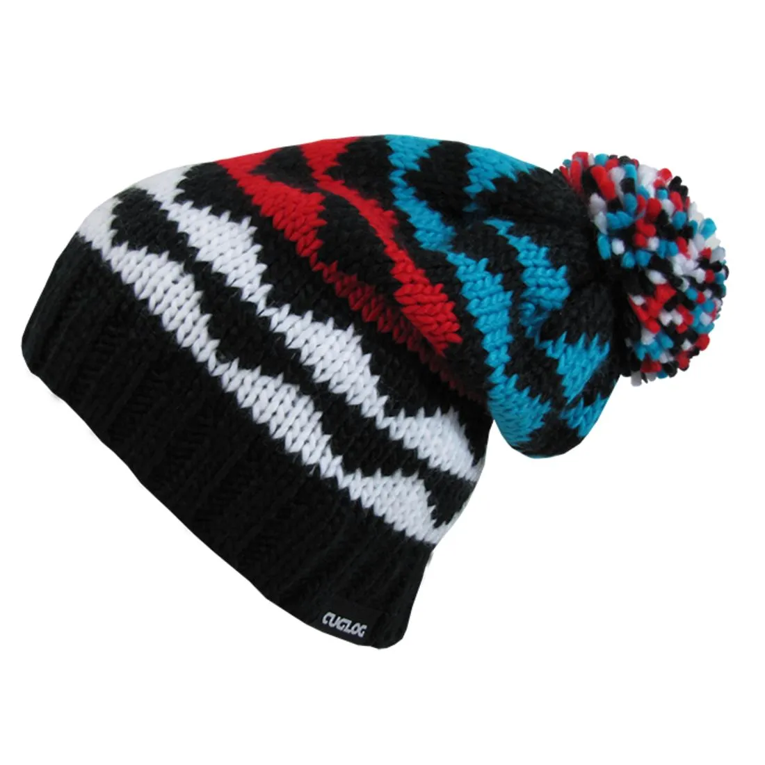 Cuglog K023 Long Cuffed K2 Slouch Knit Pom Pom Beanies Hats Winter Ski Caps