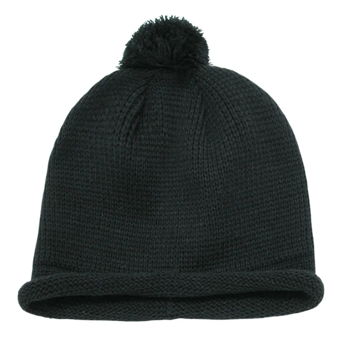 Decky 611A Roll Up Knit Beanie Hats with Pom Pom Winter Warm Beanies Caps Ski