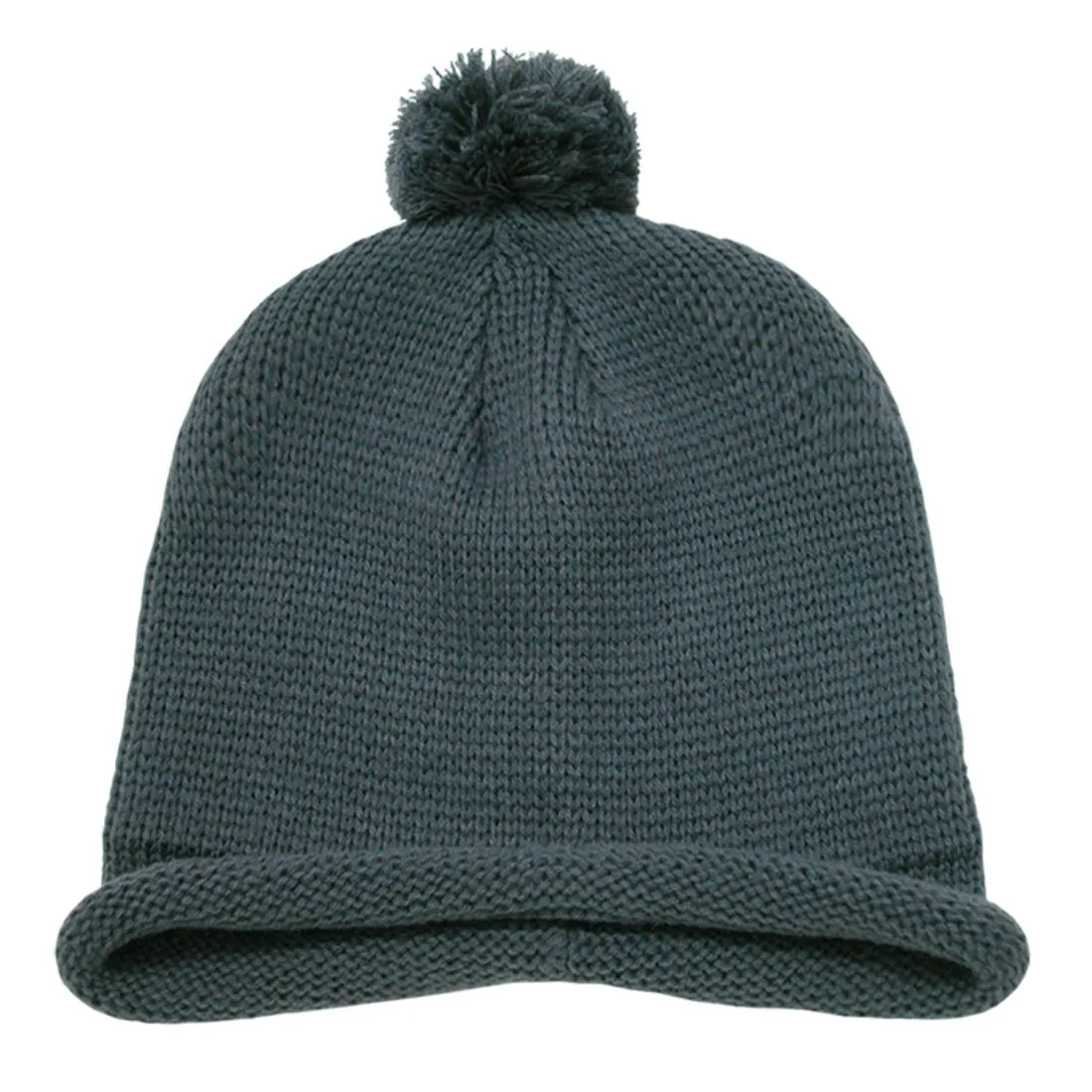 Decky 611A Roll Up Knit Beanie Hats with Pom Pom Winter Warm Beanies Caps Ski