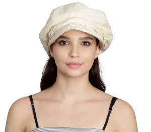 Fabseasons Cotton Linen Short Peak Summer Fashion Cap for Girls and Women