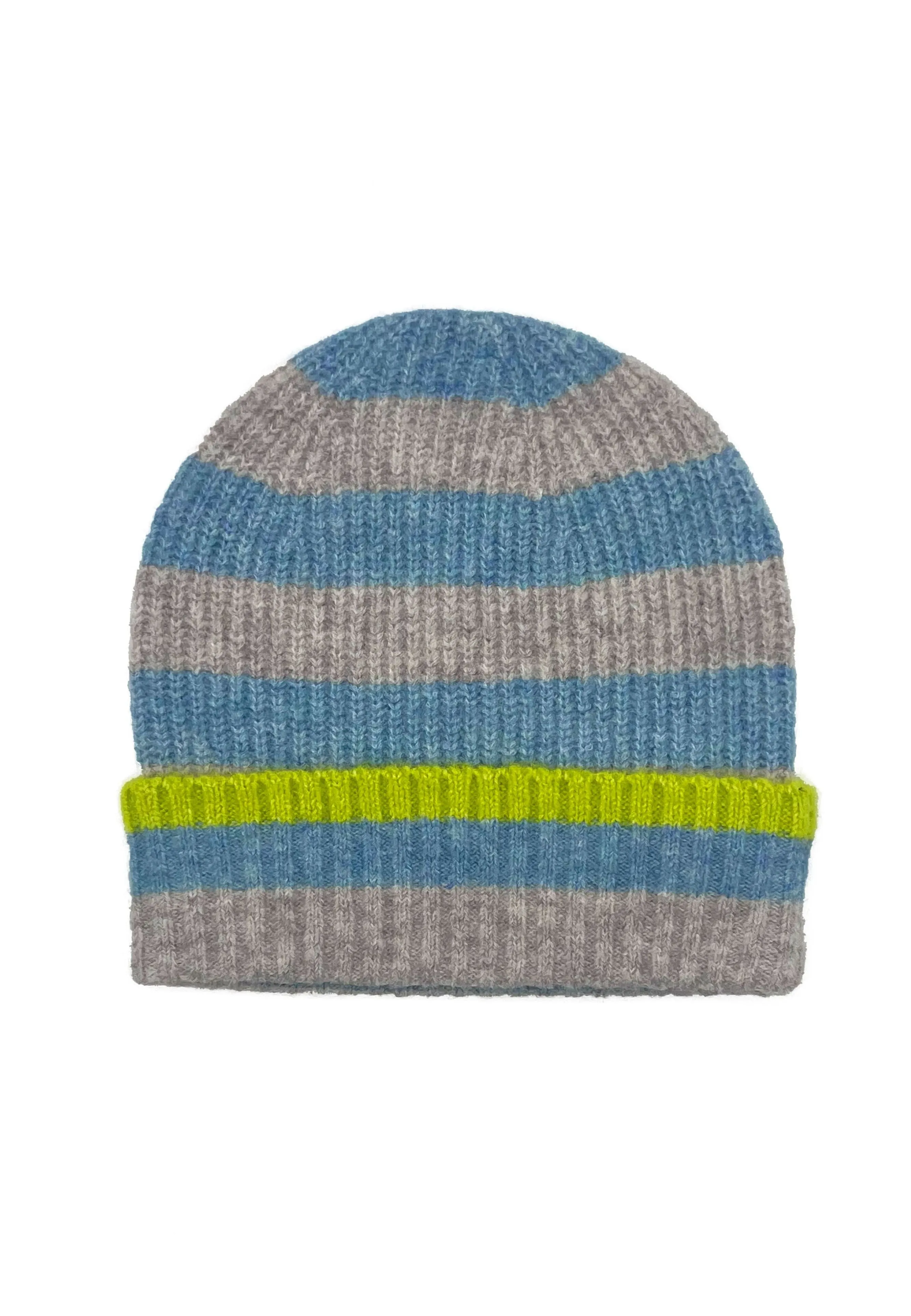 FARAH KNITTED STRIPE BEANIE-DUCK EGG