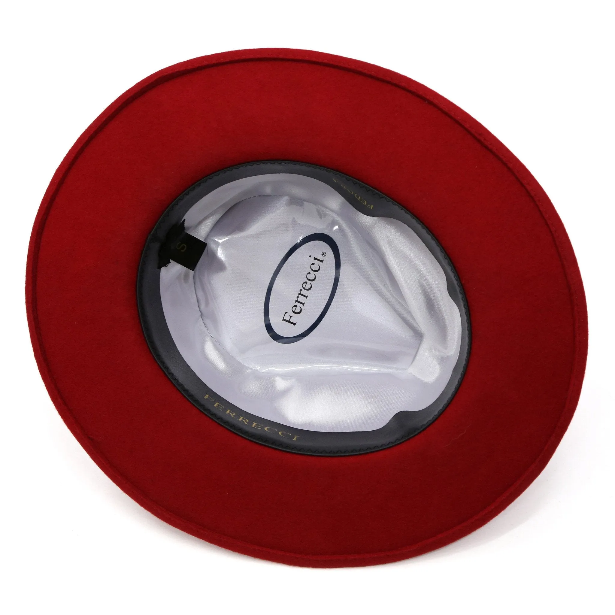 Ferrecci Red w Black Band Premium Wool Fedora Hat