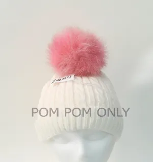 FOX POM POM! Real Fox Pom-Pom, Fur Pom Pom, Pink Pom Pom Genuine Fur Pom Pom, Pom Pom for Winter Hat, for Women Hat, for Knitted hats, Child