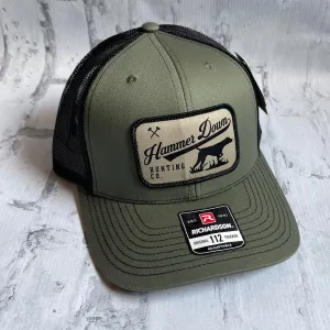 Hammer Down "Hunting Dog" Hat - Loden/ Black with Woven Patch