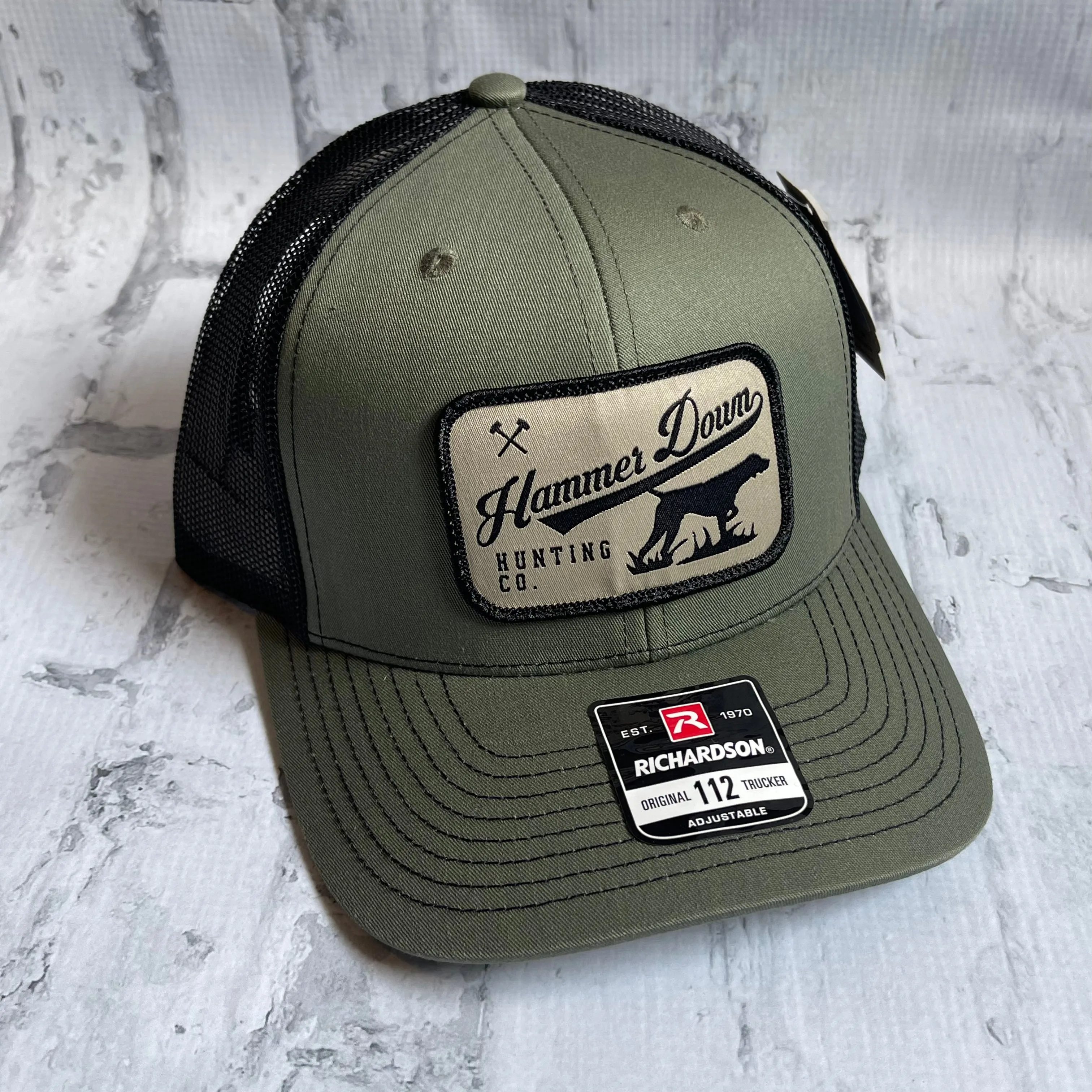 Hammer Down "Hunting Dog" Hat - Loden/ Black with Woven Patch