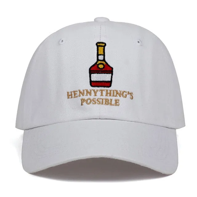 Henny  bottle embroidery Dad Hat men women Baseball Cap adjustable Hip-hop snapback cap hats