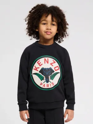 KENZO Boys Elephant Logo Sweatshirt in Grey