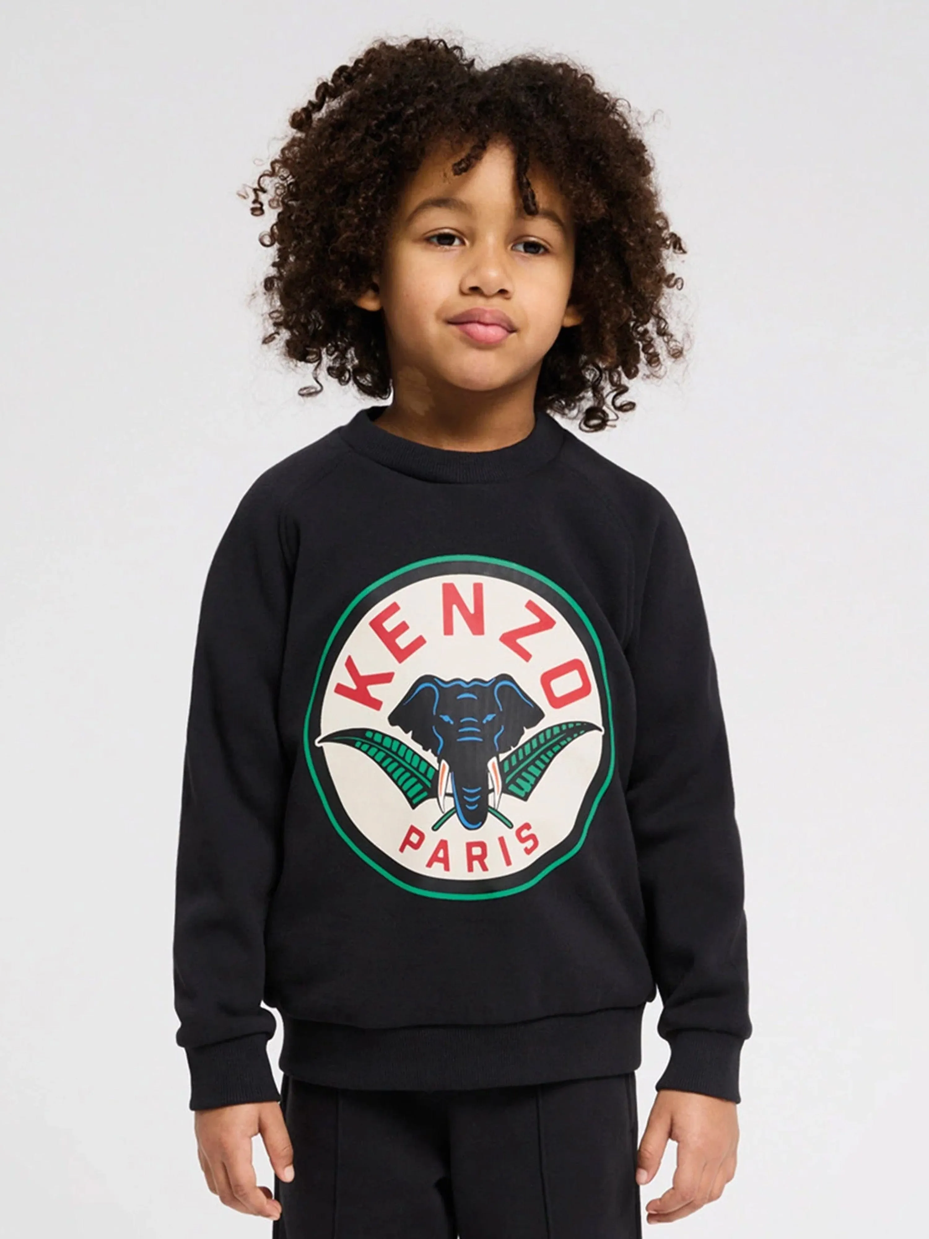 KENZO Boys Elephant Logo Sweatshirt in Grey