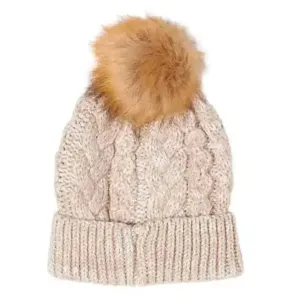 Ladies Cable Knitted Pom Pom Hats