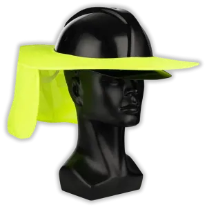 Lime hard hat sun brim neck protector
