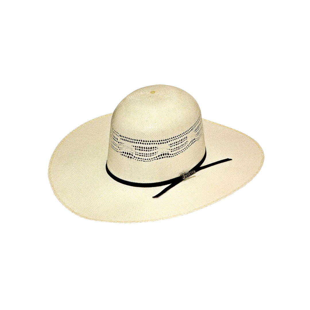 M&f Men's Twister Straw Open Crown Vented Hat