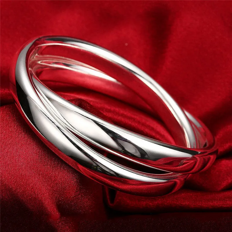 Men's Dual Ring Silver Bracelet - Edgy and Elegant