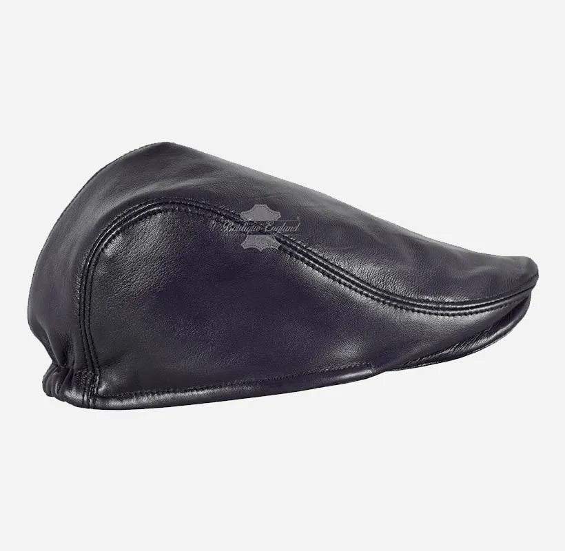 Men's Leather Ivy Cap Soft Leather Golf Bunnet Cap