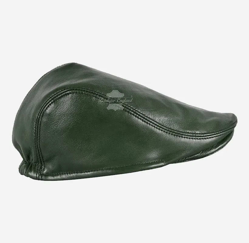 Men's Leather Ivy Cap Soft Leather Golf Bunnet Cap
