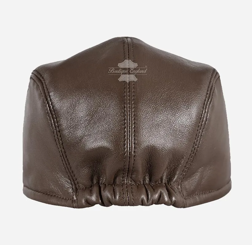 Men's Leather Ivy Cap Soft Leather Golf Bunnet Cap