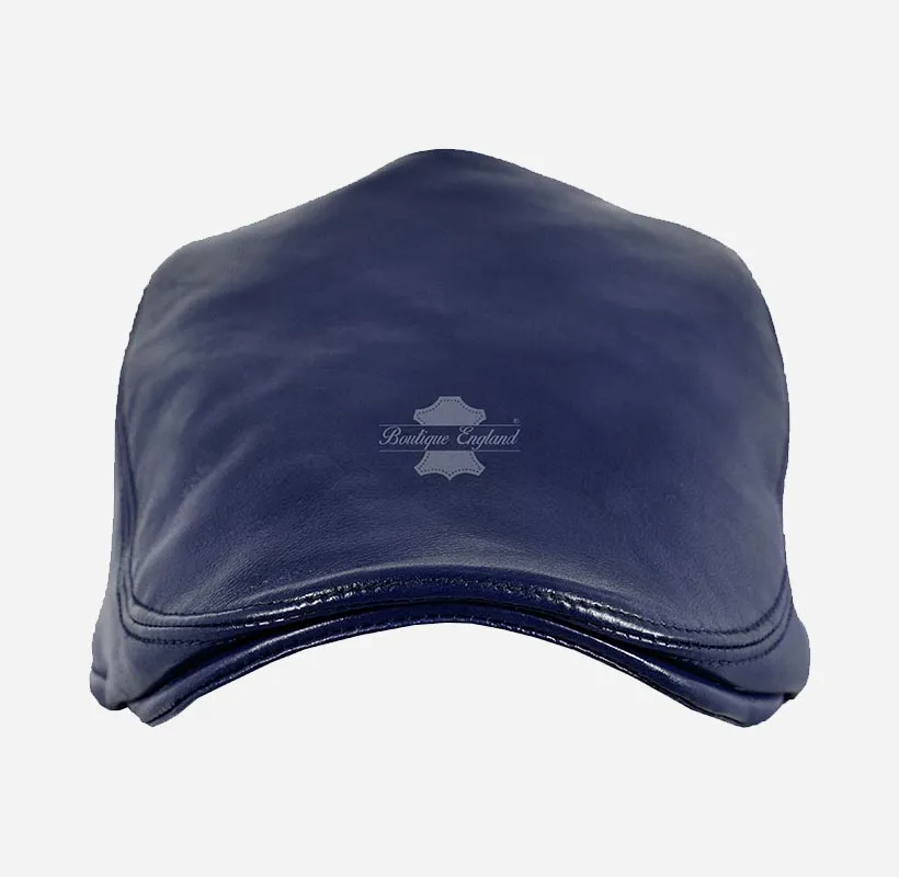 Men's Leather Ivy Cap Soft Leather Golf Bunnet Cap