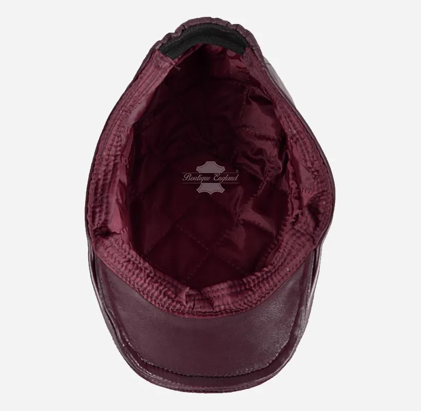 Men's Leather Ivy Cap Soft Leather Golf Bunnet Cap