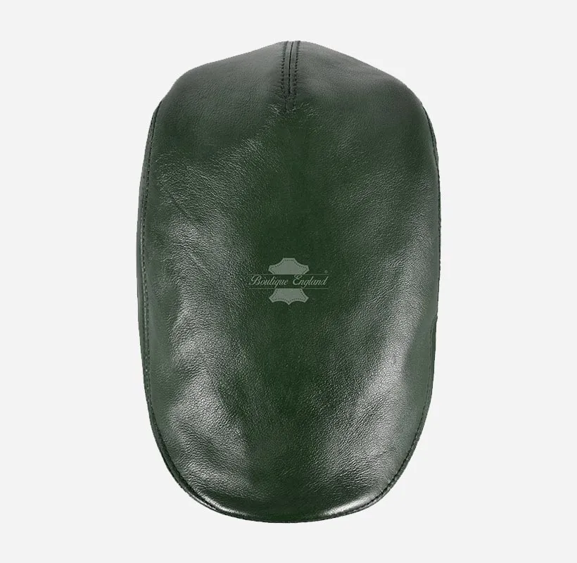 Men's Leather Ivy Cap Soft Leather Golf Bunnet Cap