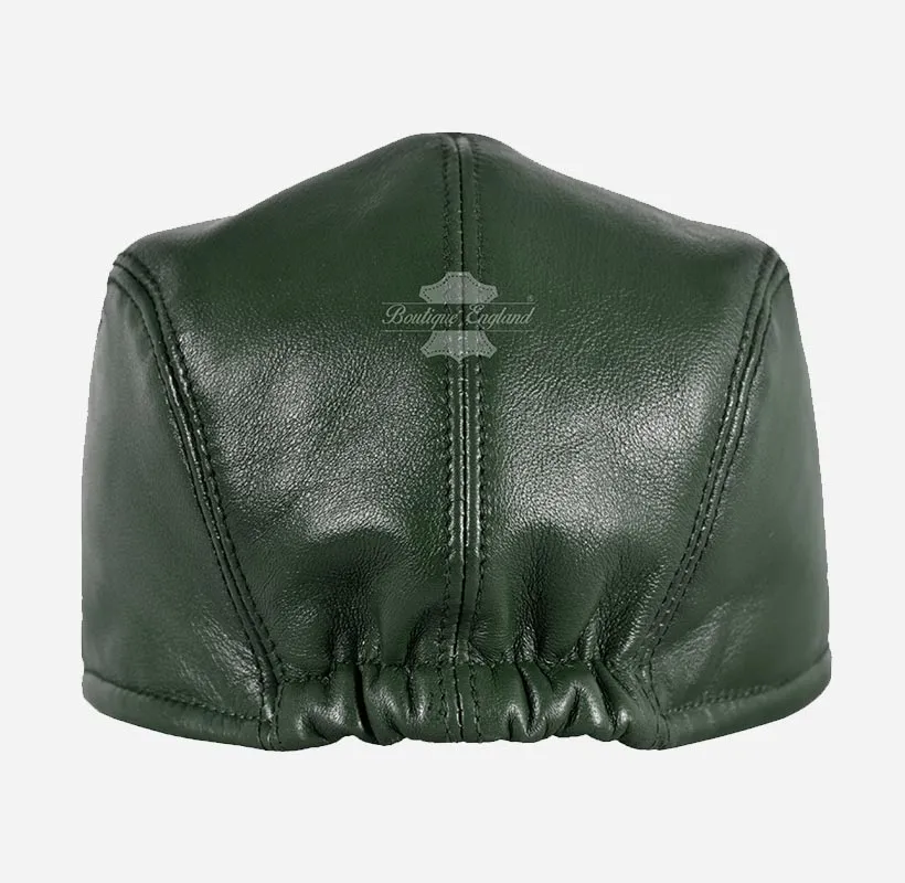 Men's Leather Ivy Cap Soft Leather Golf Bunnet Cap
