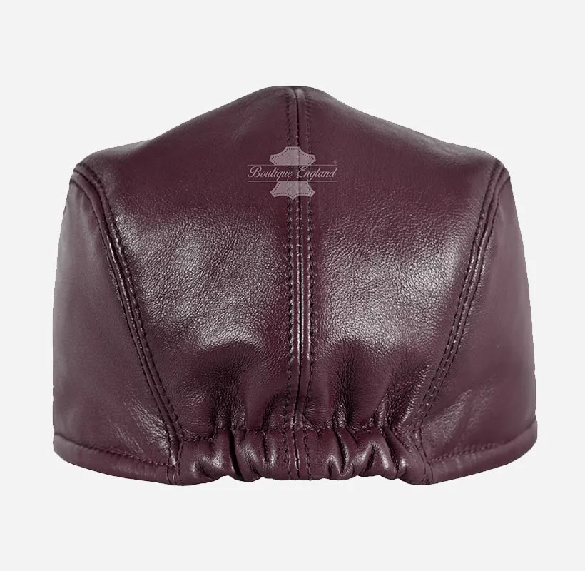 Men's Leather Ivy Cap Soft Leather Golf Bunnet Cap