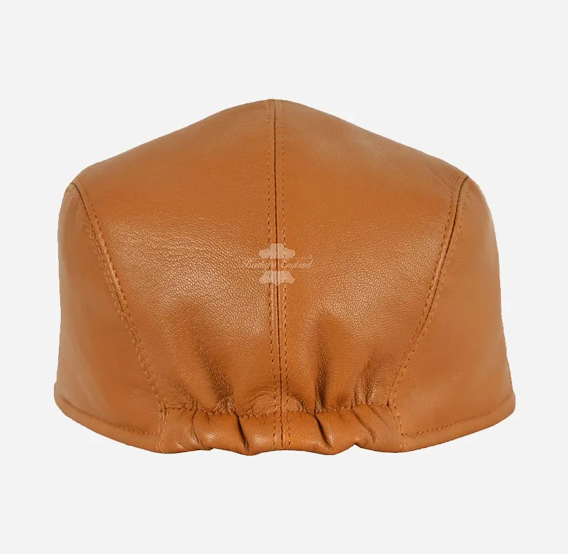 Men's Leather Ivy Cap Soft Leather Golf Bunnet Cap