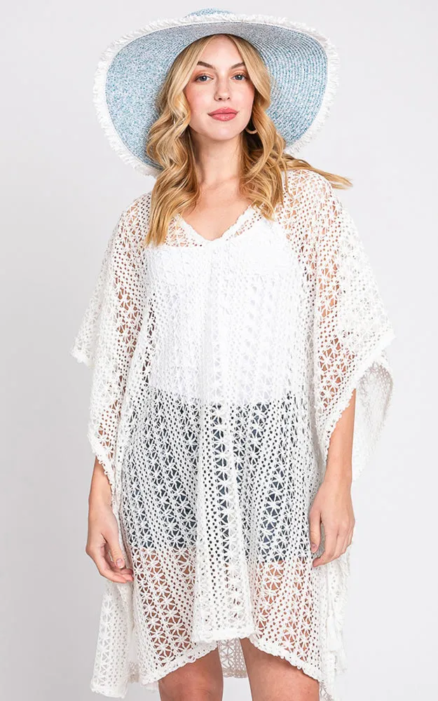 MH0145 FRAYED TWO TONE MIXED COLOR STRAW FLOPPY HAT