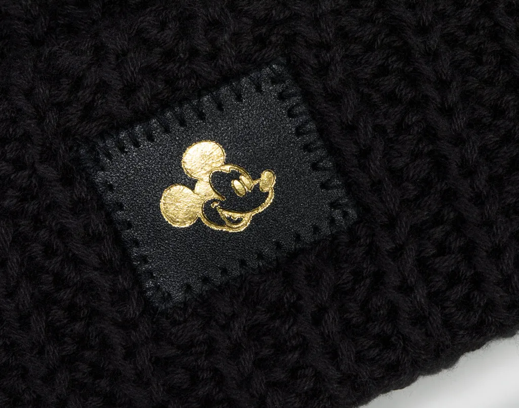 Mickey Mouse Toddler Black Double Pom Beanie