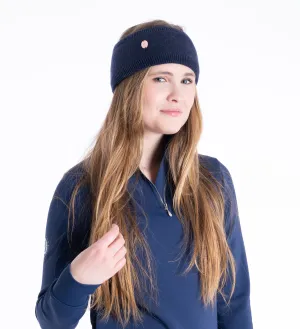 Navy Fleece Lined Knitted Headband