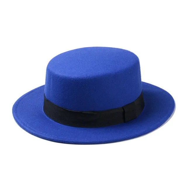 New Fashion Wool  Flat Top Hat