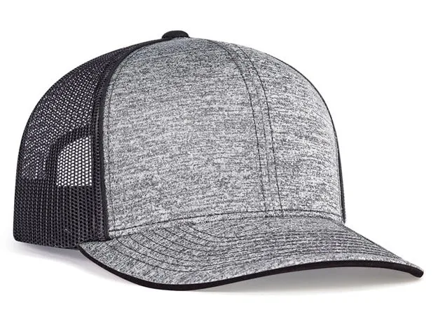 Pacific Headwear Pro Model Aggressive Heather Trucker Adj. 106C