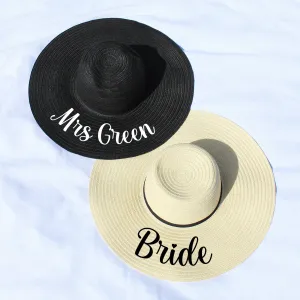 Personalised Mrs Bride Sun Hat