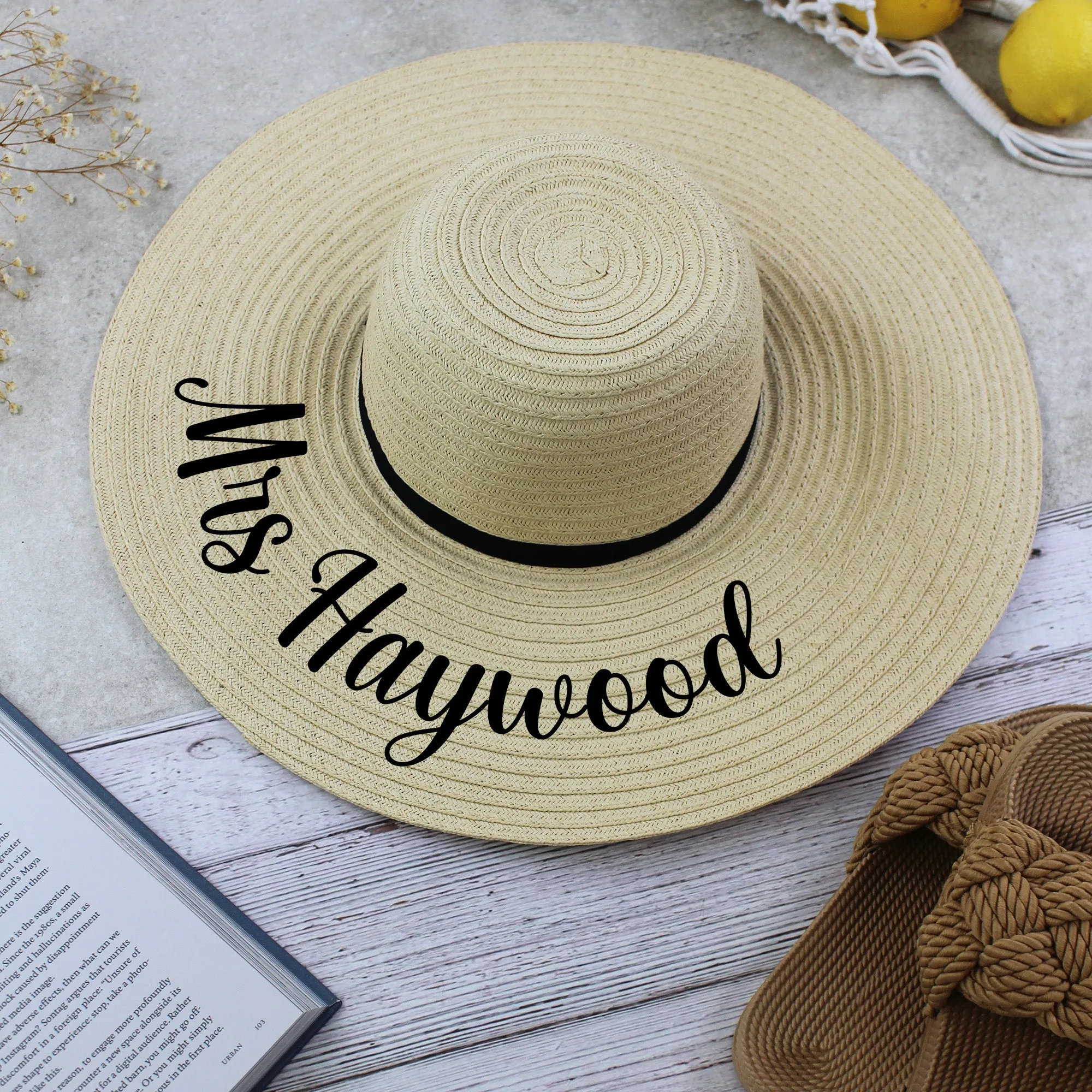 Personalised Mrs Bride Sun Hat