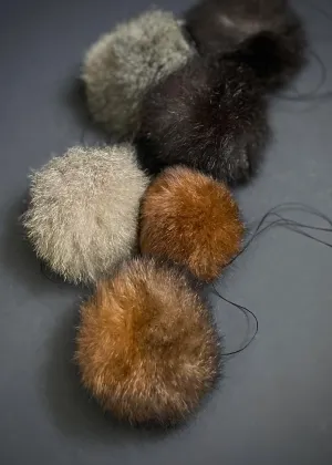 Possum Fur Pom Poms - natural colours