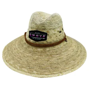 Qwave Packable Stone-Washed Straw Lifeguard Hat for Men and Women - Beach Straw Hat Protects from Summer Sun -  Ombré Pink