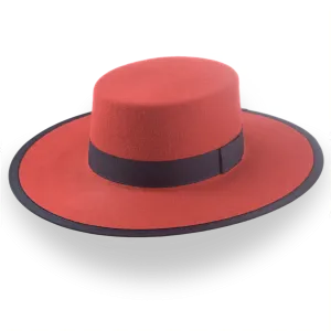 Red Western Hat with Flat Top in Premium Wool Felt | The Bolero